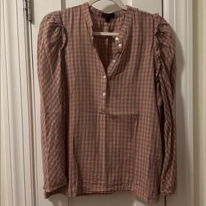 J.Crew Puff-Shoulder Plaid Shirt